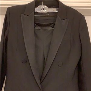 Theory tuxedo 2 piece suit satin waist  satin